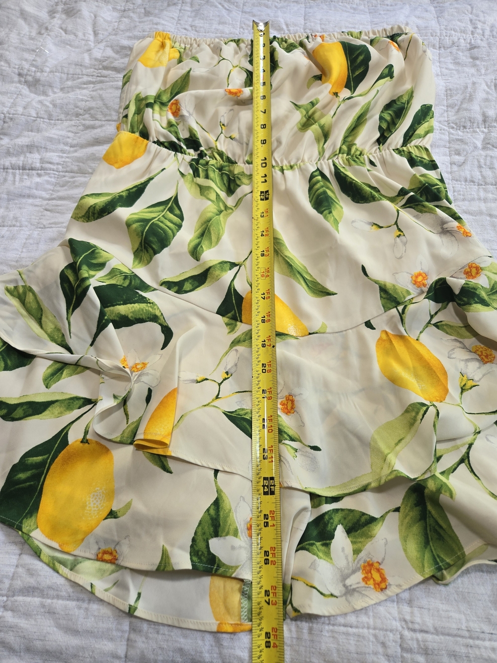 Express Summer StraplessTiered Romper/skort Floral Lemons - Picture 11 of 11